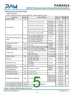 浏览型号PAM8404的Datasheet PDF文件第5页