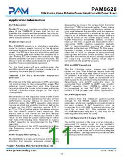 浏览型号PAM8620的Datasheet PDF文件第11页