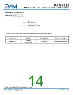 浏览型号PAM8620的Datasheet PDF文件第14页