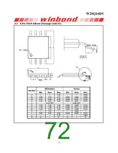 浏览型号W25Q16DVSSIG的Datasheet PDF文件第72页