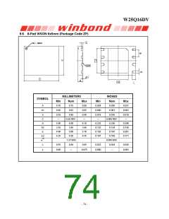 浏览型号W25Q16DVSSIG的Datasheet PDF文件第74页