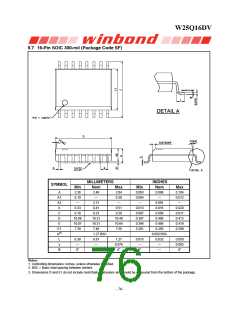 浏览型号W25Q16DVSSIG的Datasheet PDF文件第76页