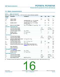 浏览型号PCF8574T-3.518的Datasheet PDF文件第16页