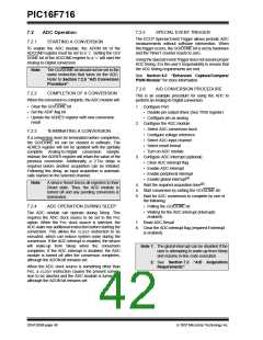 浏览型号PIC16F716-I-P的Datasheet PDF文件第42页