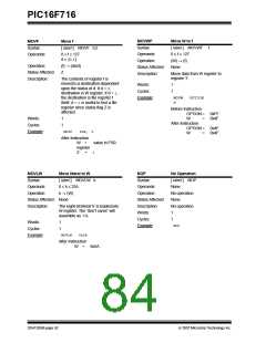 浏览型号PIC16F716-I-P的Datasheet PDF文件第84页