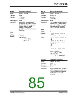 浏览型号PIC16F716-I-P的Datasheet PDF文件第85页