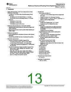 浏览型号TMS320C6678XCYP25的Datasheet PDF文件第13页