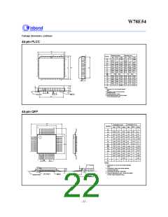 浏览型号W78E54-16的Datasheet PDF文件第22页