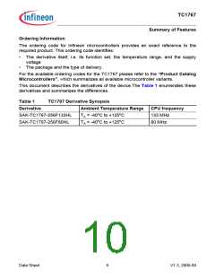 浏览型号SAK-TC1767-256F133HL的Datasheet PDF文件第10页
