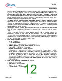 浏览型号SAK-TC1767-256F133HL的Datasheet PDF文件第12页