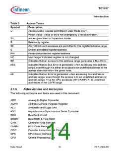 浏览型号SAK-TC1767-256F133HL的Datasheet PDF文件第14页
