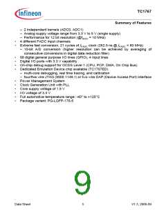 浏览型号SAK-TC1767-256F133HL的Datasheet PDF文件第9页