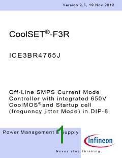 浏览型号ICE3BR4765J的Datasheet PDF文件第1页