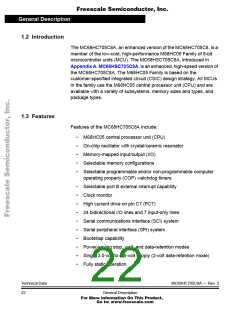 浏览型号MC705C8ACPE的Datasheet PDF文件第22页