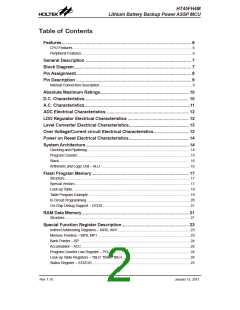 浏览型号HT45FH4M的Datasheet PDF文件第2页