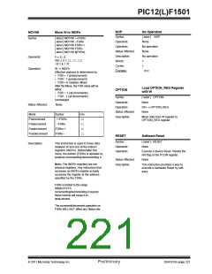 浏览型号PIC12F1501-I-MC的Datasheet PDF文件第221页