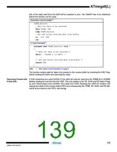 浏览型号ATMEGA8L-8MUR的Datasheet PDF文件第139页