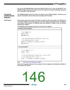 浏览型号ATMEGA8L-8MUR的Datasheet PDF文件第146页