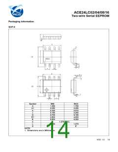 浏览型号ACE24LC02DM+UH的Datasheet PDF文件第14页