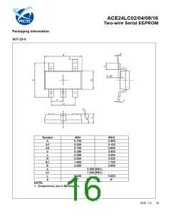浏览型号ACE24LC02DM+UH的Datasheet PDF文件第16页