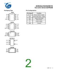 浏览型号ACE24LC02DM+UH的Datasheet PDF文件第2页