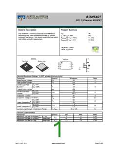 浏览型号AON6407的Datasheet PDF文件第1页