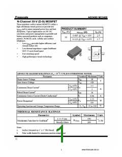 浏览型号AO3406的Datasheet PDF文件第1页