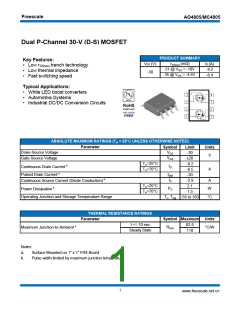 浏览型号AO4805的Datasheet PDF文件第1页