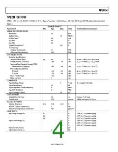 浏览型号EVAL-AD9834SDZ的Datasheet PDF文件第4页