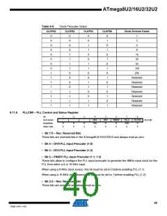 浏览型号ATMEGA16U2-MUR的Datasheet PDF文件第40页