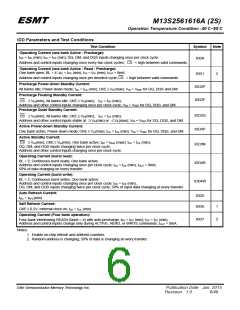 浏览型号M13S2561616A-6TIG2S的Datasheet PDF文件第6页