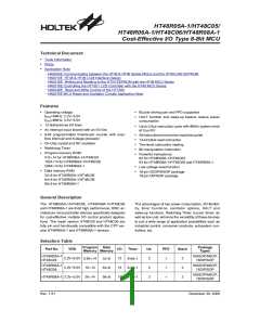 浏览型号HT48R05A-1(16NSOP-A)的Datasheet PDF文件第1页
