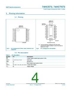 浏览型号74HC573PW,112的Datasheet PDF文件第4页