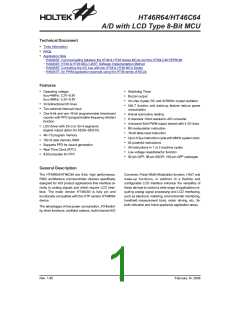 浏览型号HT46C64(52QFP-A)的Datasheet PDF文件第1页