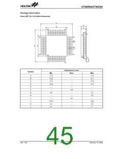 浏览型号HT46C64(52QFP-A)的Datasheet PDF文件第45页