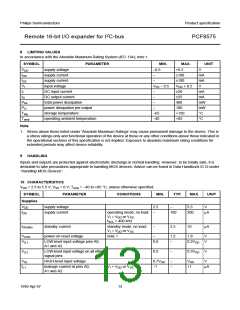 浏览型号PCF8575TS/S410/1:1的Datasheet PDF文件第13页