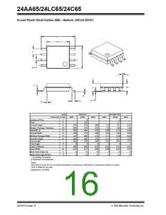 浏览型号24LC65T-I/SM205G的Datasheet PDF文件第16页