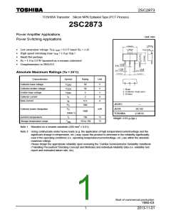 浏览型号2SC2873-Y(TE12L,ZC的Datasheet PDF文件第1页