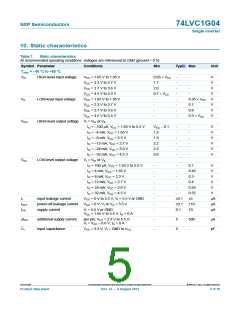 浏览型号74LVC1G04GW,118的Datasheet PDF文件第5页