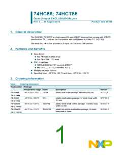 浏览型号74HCT86D,652的Datasheet PDF文件第1页