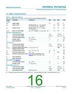 浏览型号PCF8574T/3,518的Datasheet PDF文件第16页