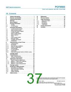 浏览型号PCF8583T/5,112的Datasheet PDF文件第37页