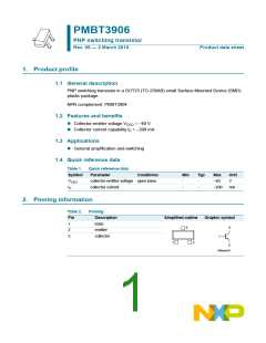 浏览型号PMBT3906,235的Datasheet PDF文件第1页