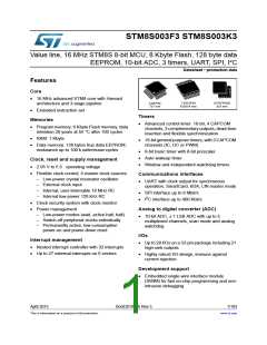 浏览型号STM8S003F3P6C的Datasheet PDF文件第1页