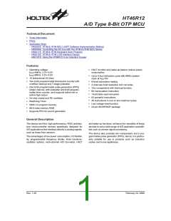 浏览型号HT46R12(24SOP-A)的Datasheet PDF文件第1页