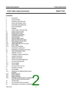 浏览型号SAA7113H/V1的Datasheet PDF文件第2页