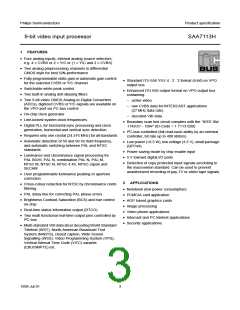 浏览型号SAA7113H/V1的Datasheet PDF文件第3页