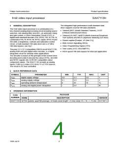 浏览型号SAA7113H/V1的Datasheet PDF文件第4页