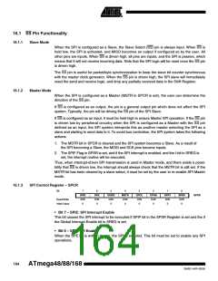 浏览型号ATMEGA88-20AU的Datasheet PDF文件第164页