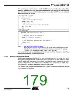浏览型号ATMEGA88-20AU的Datasheet PDF文件第179页